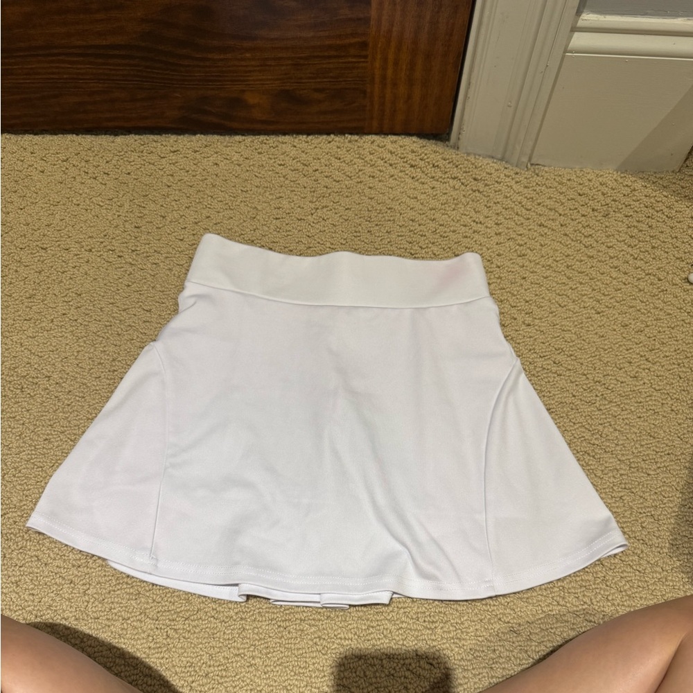 White Mini Skater Skirt for Casual Wear